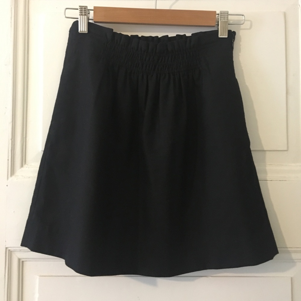 Jcrew black a-line skirt in lightweight wool